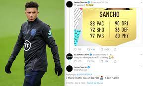 His overall rating in fifa 20 is 86 with a potential of 94. 77 A Bit Harsh Jadon Sancho Unimpressed With Low Fifa 20 Passing Rating Daily Mail Online