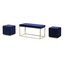 Tinley Solid Velveteen Metal Bench Mobilier Mobilier De Salon Massif