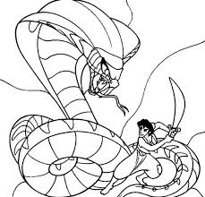 Aladdin Fight Against King Cobra Coloring Pages Kids Play Color In 2020 Snake Coloring Pages Coloring Pages Online Coloring Pages