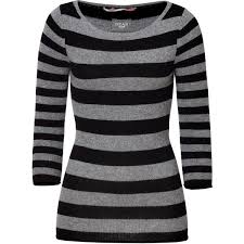 Black And Grey Striped Long Sleeve Shirt Dear Cashmere Black Grey Striped 3 4 Sleeve Cashmere Blend Carmen Pullover Found On Polyvore With Images Long Black Sweater Grey Long Sleeve Shirt Clothes