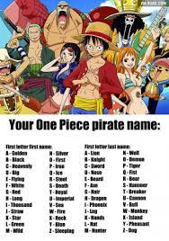 Your One Piece Pirate Name Pirate Names Manga Anime One Piece One Piece