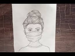 Let's draw with me surgical mask ( medical face mask ). How To Draw Girl With Face Mask Step By Step Pencil Drawing How To Draw Girl With Bun Easily Youtube Girl Drawing Pencil Drawings Drawings