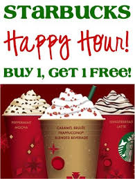Starbucks Happy Hour Buy 1 Get 1 Free Yay That S Right From 11 13 11 17 Between 2pm 5pm You Ca Starbucks Holiday Drinks Holiday Drinks Starbucks