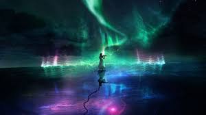 Fantasy Women Aurora Borealis Blue Colorful Girl Green Pink Violin 2k Wallpaper Hdwallpaper Deskt Light Of The World Fantasy Landscape Hd Wallpaper