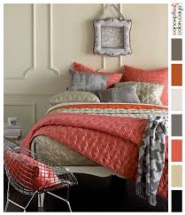 Grey and peach bedroom color scheme. Peach And Gray Bedroom Color Palette Black Floor Putty Gray Rust Orange Gray Off White Peach Pinki Woman Bedroom Home Collections Bedroom Colour Palette