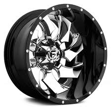 Black And Chrome Truck Rims Fuel D240 Cleaver 2pc Cast Center Gloss Black With Chrome Face Fuel Wheels Wheel Rims Fuel Offroad Wheels