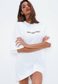 Missguided White Nakey Nakey Nakey Slogan Oversized T Shirt Dress Tshirt Outfits Slogan T Shirt Dress Casual Day Dresses Women loose t shirts home short shirt mini dresses tops. slogan t shirt dress casual day dresses