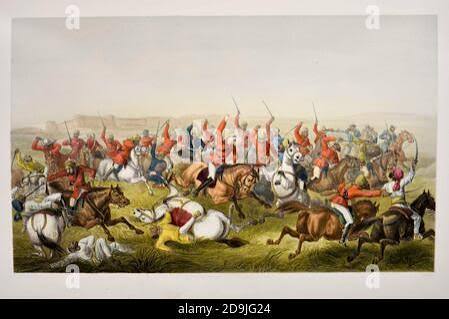 Indian Mutiny (Sepoy Mutiny) 1857-1859 : Mounted rebel Sepoys charging through the streets of Delhi May 1857 c1895 Engraving Stock Photo - Alamy
