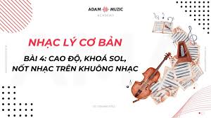 Nhạc Lý Cơ Bản – Bài 4: Cao Độ, Khoá Sol Và Nốt Nhạc Trên Khuông Nhạc –  ADAM MUZIC