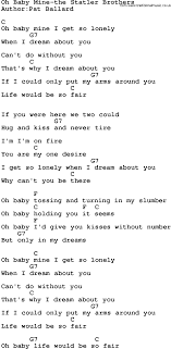 Country Music Oh Baby Mine The Statler Brothers Lyrics And Chords