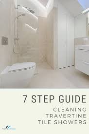 How To Clean A Travertine Shower In 2020 Travertine Shower Bathroom Cleaning Hacks Shower Cleaner