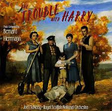 Very good condition original movie poster from 1955, measuring 14 x 36. Film Music Site The Trouble With Harry Soundtrack Bernard Herrmann Colosseum Varese Sarabande 1998
