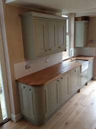 Sage Green Kitchen Benchmarx Range With Treated Oak Work Surface And Belfast Sink Victorian Til Kitchen Cabinets Decor Green Kitchen Cabinets Kitchen Design
