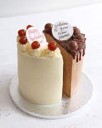 Half And Half Birthday Cake Half Birthday Cakes 14th Birthday Cakes Celebration Cakes