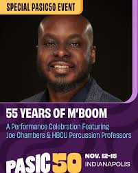Don't miss today's Special #PASIC50 Event: "55 years of M'Boom" featuring  Joe Chambers (M'Boom original member), Stefon Harris (M'Boom alum) and an  ensemble of HBCU percussion educators including Pearl Artists Dr. Lamon
