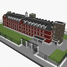 3d Model Of A College Building 3dmodel 3d Model College Building