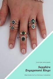 Custom Designed Blue Green Sapphire Engagement Rings Are Waiting F Green Sapphire Engagement Green Sapphire Engagement Ring Blue Green Sapphire Engagement Ring