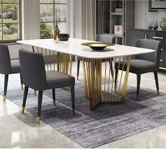 Top 3 italian marble dining table set by style furn. China Large Marble Dining Table For Home Restaurant 1 6 Set White Square Dining Table Set With Leather Chair China Home Furniture Cake Table