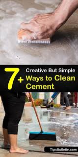 How to remove concrete sealer with vinegar. 7 Creative But Simple Ways To Clean Cement Baking Soda Shampoo Baking Soda Health Baking Powder For Cleaning