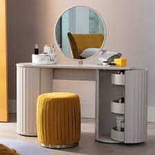 Costway vanity table set makeup dressing table kids stool mirror. Lisette Ivory Dressing Table Turmeric Stool Mirror