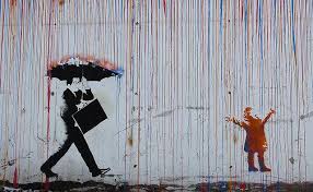 Life Isn T About Waiting For The Storm To Pass It S About Learning How To Dance In The Rain Street Art Art Street Art Banksy