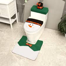 Bring the happiness and joy of christmas to your bathrooms.. Christmas Decoration Happy Santa Snowman Toilet Seat Cover Rug Bathroom Set Us Christmas Winter Other Christmas Winter Decor