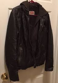 Levis Levi Strauss Faux Leather Mens Dark Brown Jacket Medium With Hoodie Fashion Clothing Shoes Accessories Mensclothing Co Jackets Brown Jacket Fashion
