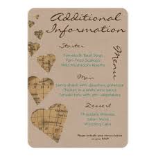 Vintage Map Hearts Additional Information Card Invitations Custom Unique Diy Personalize Occa Heart Wedding Invitations Heart Map Vintage Wedding Invitations