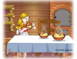 Goldilocks walked into the kitchen and found three bowls of porridge. Goldilocks And The Three Bears 3