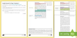 Gcse 006 Aqa English Language P2 Q3 Sample Answers Resource Pack