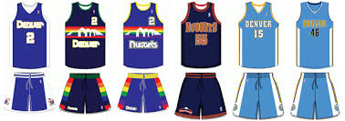 The nuggets will have new color palettes with five different logos on the uniform. Denver Nuggets Bluelefant