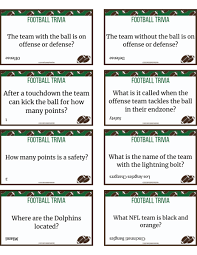 For more fun games, visit our free printable game page. 48 Football Trivia For Kids Printable Cards Micheletripple