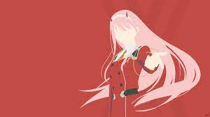 Greenmapple17 Darling In The Franxx Zero Two Darling In The Franxx Minimalism Simple Background Anim Darling In The Franxx Zero Two Anime Artwork Wallpaper