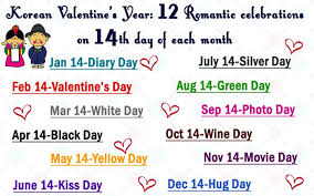 In South Korea The 14th Of Every Month Valentine Day Is Celebrated Find Out What Korean Couples Celebrate Each 14th Of The School Preparation Korean Gift Day