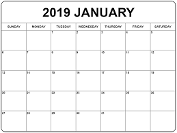 Printable Blank Calendar January 2019 Monthly Calendar Printable Calendar Printables January Calendar