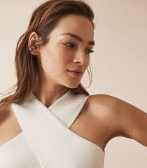 REISS Dana Cross Front Top