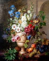 9) variety to pink and white primroses botanical. Vintage Flower And Fruit Bouquet C 1781 Painting By Sheila Savage