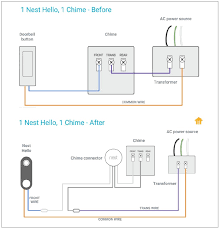 A doorbell transformer wires into your electrical system and allows you to connect your doorbell push button and chime at a much lower voltage. Wiring Diagram Nest Hello With Honeywell Electronic Chime Google Nest Community