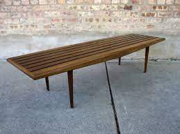 Minimalist bench coffee table in suntanned poplar modern upholstered benches by monkwood studio. Mid Century Modern Bench Slat Bench Modern Bench