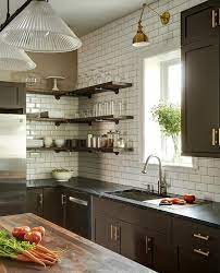 White cabinets + gold cabinet hardware. Get The Look For Less Rustic Modern Brown Kitchen Cabinets Espresso Kitchen Cabinets Dark Brown Kitchen Cabinets