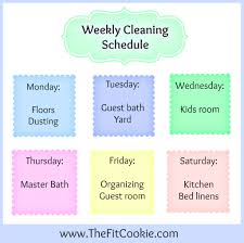 Printable Weekly Cleaning Schedule The Fit Cookie