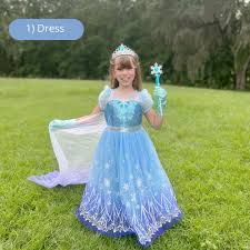 Frozen Elsa dress PERSONALIZED GIFT SET Frozen Elsa dress & accessories Ice  Queen Elsa Frozen costume for dress up Elsa Halloween costume