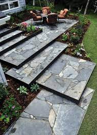 Roth Patio Final Sloped Garden Backyard Landscaping Garden Stairs