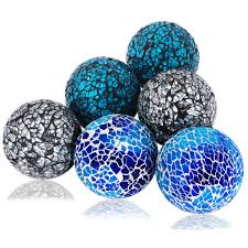 Amazon.com: Kunjocy 6 Pieces Decorative Glass Balls 2.4" Small Mosaic  Sphere Decorative Orbs Centerpiece Balls for Bowls, Vases, Dining Table  Decor, Diameter 2.4 Inches (A, 6) : Home & Kitchen