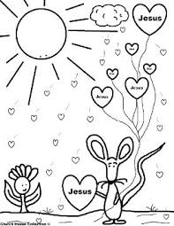 This is a free valentine coloring page for valentine's day. Mouse Holding Jesus Balloons Coloring Page