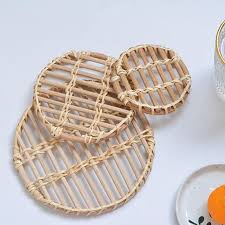 Shop anthropologie's unique coasters and you'll find it difficult to pick out just one set! Buy 1pc Round Natural Rattan Coasters White Rattan Hand Woven Coffee Table Insulation Coaster Teapot Mat Table Padding Cup Mats At Affordable Prices Free Shipping Real Reviews With Photos Joom