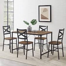 Choose from contactless same day delivery, drive up and more. Walker Edison Furniture Company 4 Person Modern Industrial Farmhouse Wood And Metal Small Dining Table Dining Room Kitchen Table Set Dining Chairs 48 Inch Brown Reclaimed Barnwood Amazon Ca Everything Else