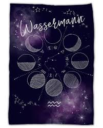 Element, edelstein, glücksbringer und mehr. Kuscheldecke Sternzeichen Wassermann 200 X 140 Cm Swook