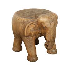 Image Of Hand Carved Wooden Elephant Stool Elephant Carving Hand Carved Wood Elephant