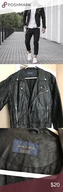 Price Drop Zara Mens Black Faux Leather Jacket Black Faux Leather Jacket Zara Leather Jacket Faux Leather Jackets